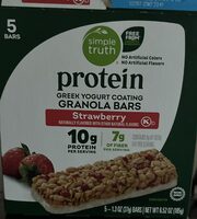 Protein greek yogurt coating granola bars strawberry