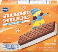 Snowboard vanilla ice cream sandwiches