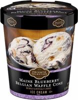 Maine blueberry belgian waffle cone ice cream