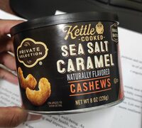 Kettle cooked sea salt caramel cashews