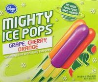 Grape cherry orange flavor mighty ice pops