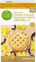 Gluten free vanilla flavored sandwich cookies