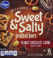 Sweet & salty peanut chocolate chunk pretzel bars