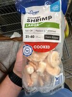 Cooked Shrimp Large Tail Off Peeled & Deveined 31-40 Per Pound Farm Raised