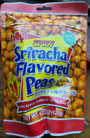 Hapi snacks, sriracha peas, spicy, chili garlic coated green peas