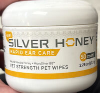 Silver Honey Rapid Ear Care Vet Strength Pet Wipes