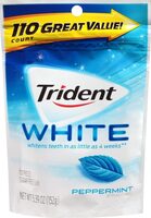 Trident white sugar free gum peppermint