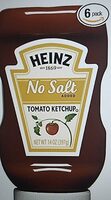 Tomato ketchup no added salt bottles