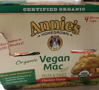 Cheddar Flavor Organic Vegan Mac Pasta & Sauce, Cheddar