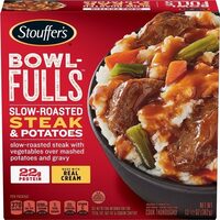 Bowl fulls slow roasted steal & potato with vegetables