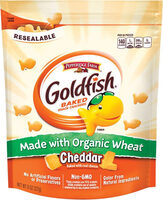 Made with organic wheat cheddar crackers