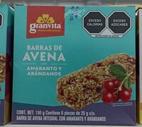 Barra de Amaranto con avena y arándanos