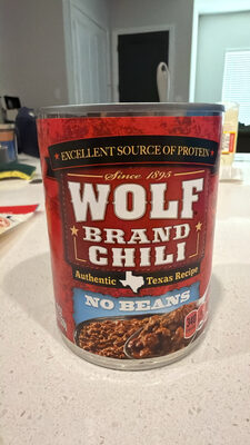 Brand chili no beans by Wolf Brand