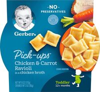 Graduates pasta pickups chicken and carrot ravioli