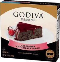 Raspberry chocolate torte with raspberry glaze baking mix