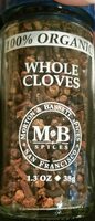 100% Organic Whole Cloves