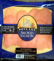 Scottish style smoked salmon nova lox