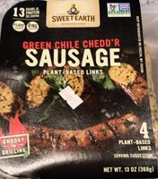 Green Chileplant based  vegan Chedd’r Sausage