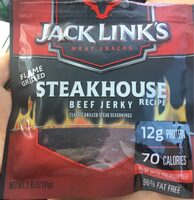 Jack link's, meat snacks, beef jerky, steakhouse recipe