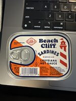 Sardines served in Louisiana Hot Sauce