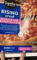 Rising, crushed sausage and pepperoni pizza