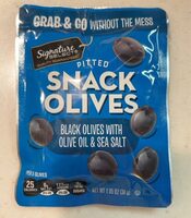 Select pitted snack black olives with olive oil & sea salt