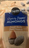 Slightly dipped almonds