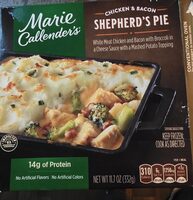 Chicken breast and bacon with broccoli in a cheese