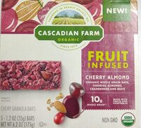Cherry almond fruit infused chewy granola bars, cherry almond