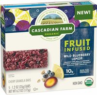 Fruit infused chewy granola bars