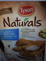 Lightly breaded chicken breast strips