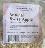 Muesli, natural swiss apple