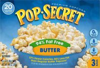 Microwavable popcorn - 94% fat free, butter natural flavor
