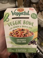 Southwest style corn veggie bowl with quinoa & brown rice