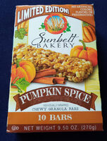 Chewy Granola Bars, Pumpkin Spice