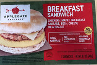 Breakfast Sandwich Chicken & Maple Breakfast Sausage, Egg & Cheese On A Biscuit