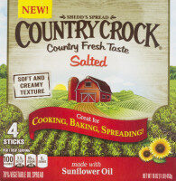 Vegetable oil spread sticks salted