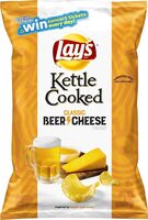 Classic beer cheese flavored kettle cooked potato chips