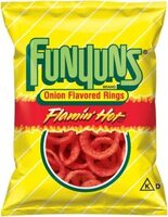 Flamin hot onion flavored rings