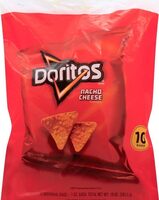 Nacho cheese flavored tortilla chips