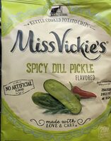 R kettle cooked potato chips Spicy Dill Pickle flavored
