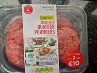 Low fat Irish Beef quarter pounders