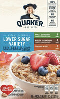 Cinnamon & Spice Instant Oatmeal Lower Sugar