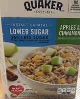 Quaker Lower Sugar Instant Oatmeal Apples & Cinnamon (10 - 1.09 Oz) 10.9 Ounce 10 Pack Packets