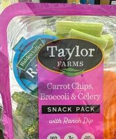 Carrot chips, broccoli & celery snack pack