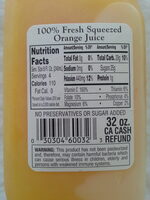 100% Fresh Squeezed Orange Juice