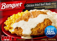 Chicken fried beef steak meal