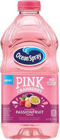 Pink cranberry passionfruit flavored juice drink