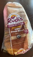 Rudis thin sliced organic 100% whole wheat bread
