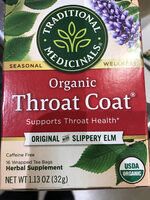 Organic Throat Coat Herbal Supplement
